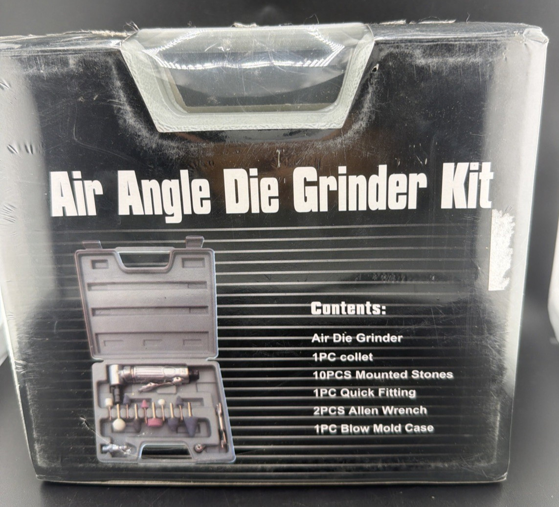 AIR DIE GRINDER 15PC 1/4"  RIGHT ANGLE POLISHER SANDER KIT CASE HEAVY DUTY