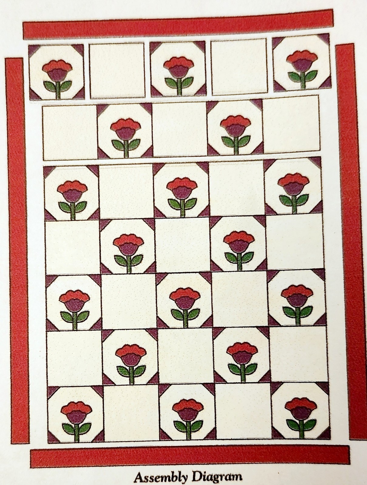 "Prairie Tulip" Quilt Pattern from 1999 Magazine Applique Intermediate