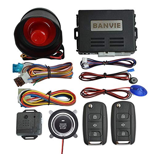 Car Alarm System with Remote Start kit & Push to Engine Start Stop 2.with siren