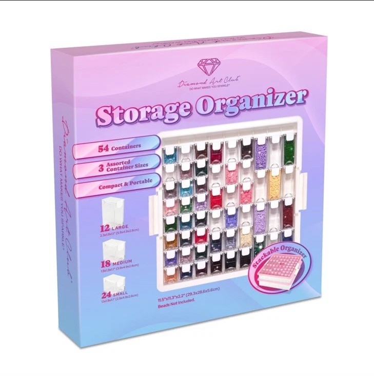 Diamond Art Club Storage Organizer –54 Containers– Round Square Specialty Drills