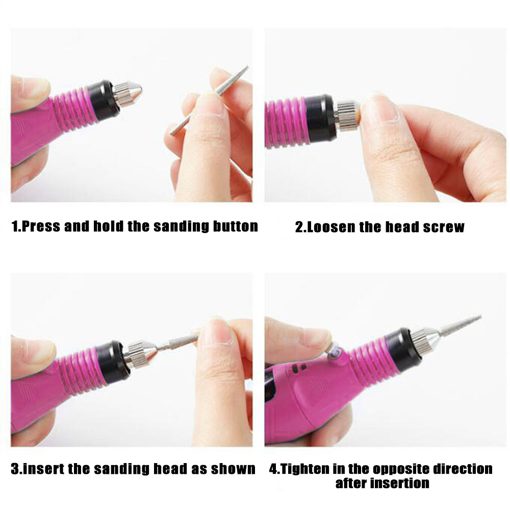 USB Electric Nail Art Drill Kit Manicure Pedicure Gel Polish File Buffer Tools