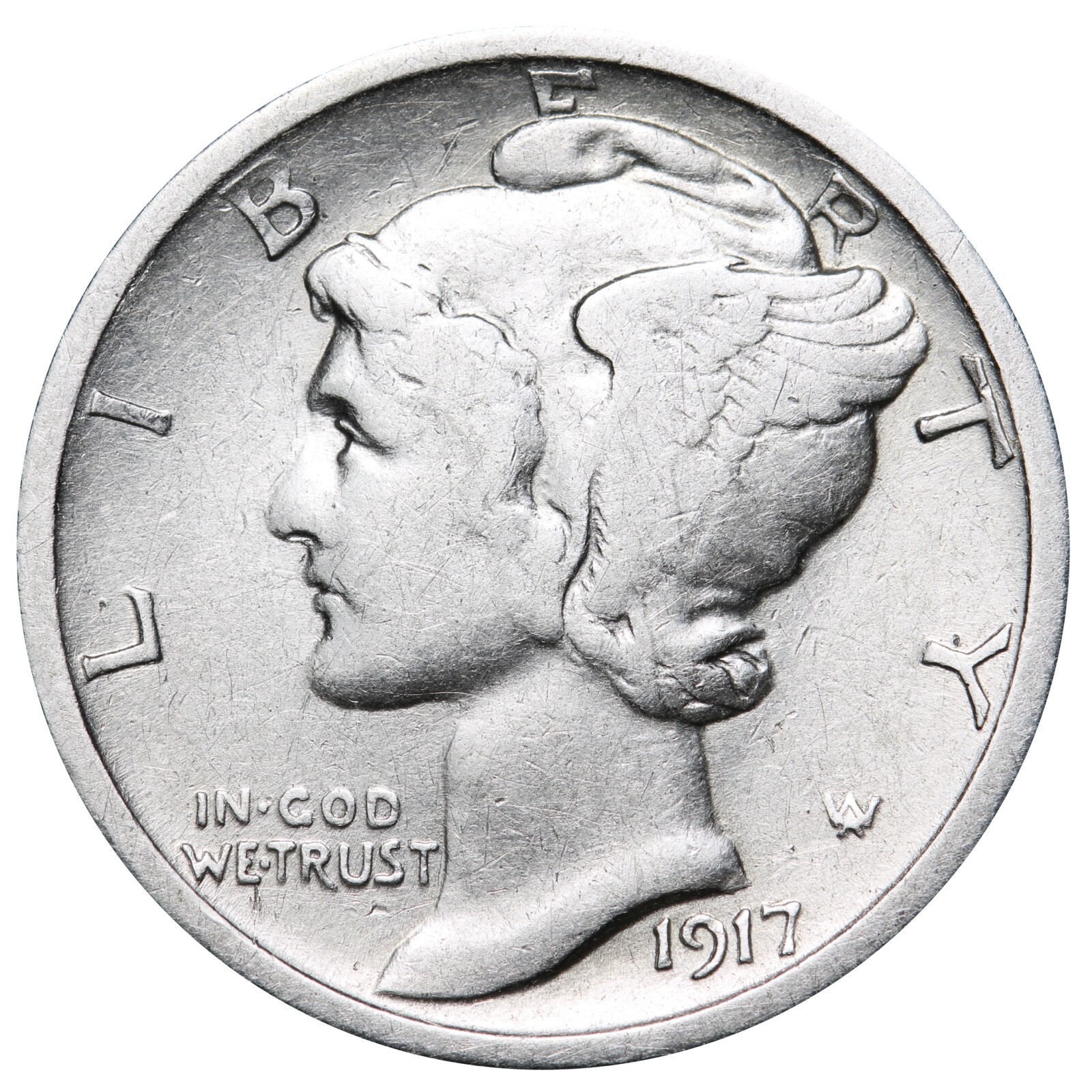 1917-S Mercury Dime Better Grade Nice Coin!