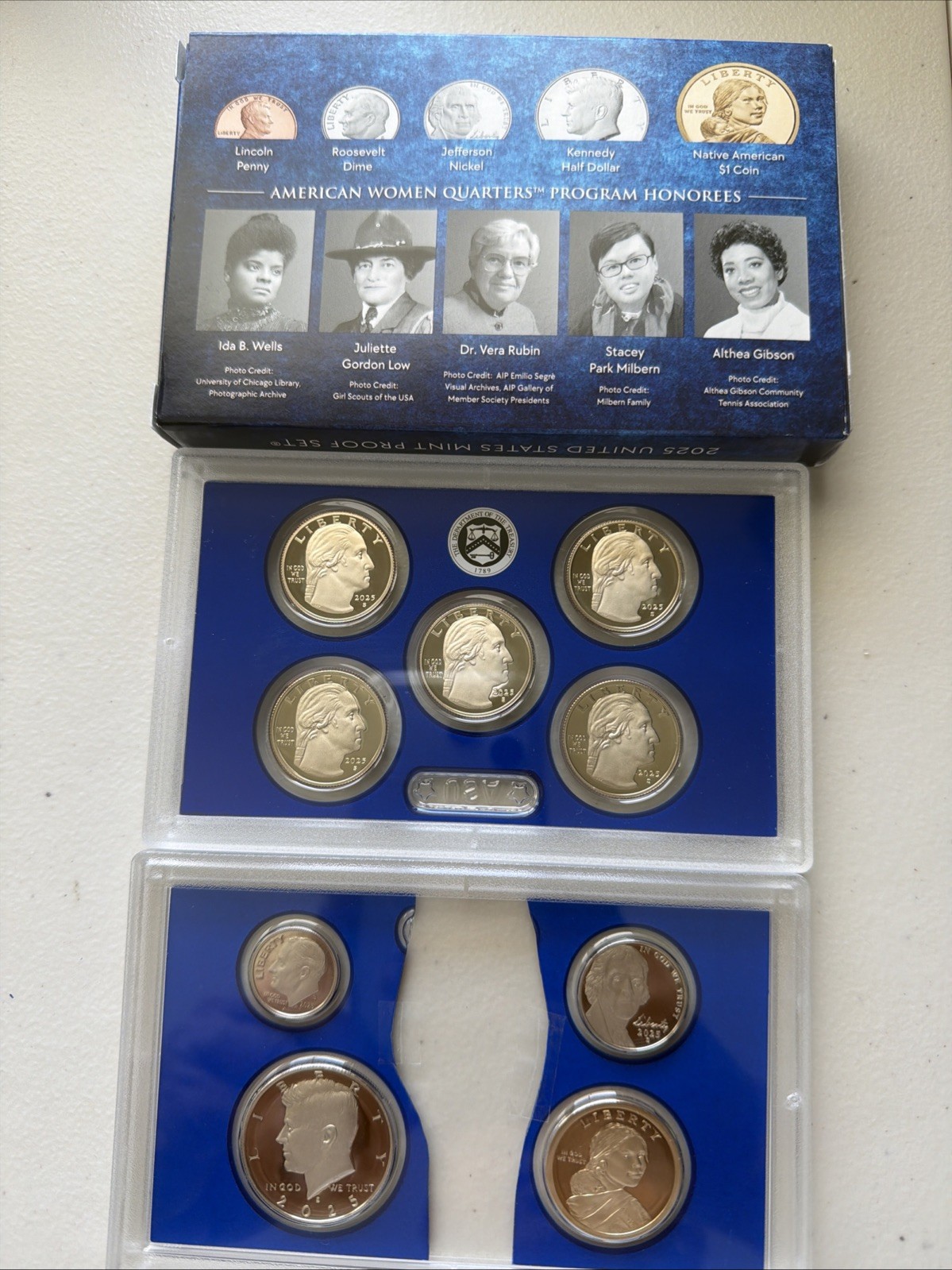 2025 S US MINT PROOF SET  9 Coins With Box & lens NO PENNY No COA Not Silver