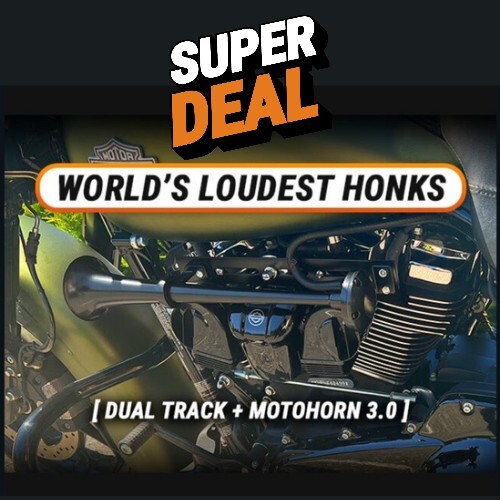 DUAL TRACK BLACK MOTORCYCLE HORN SUPER LOUD!!!