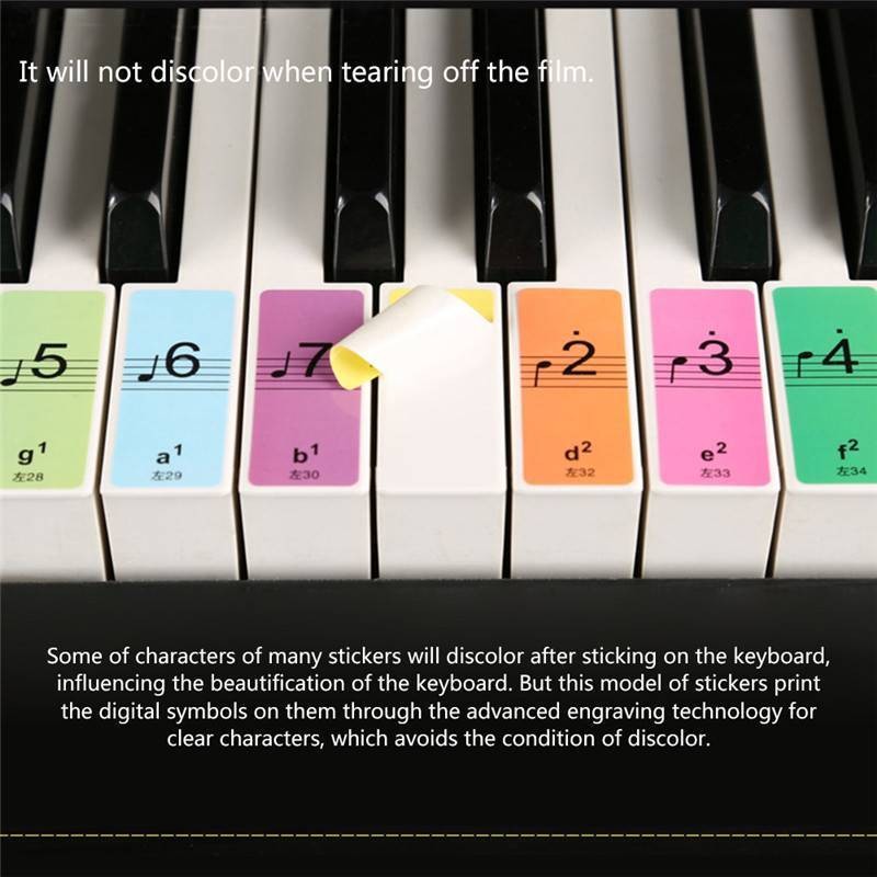 1Set New 88-Key Electronic Keyboard Piano Key Beginner Note Stickers Labels pp