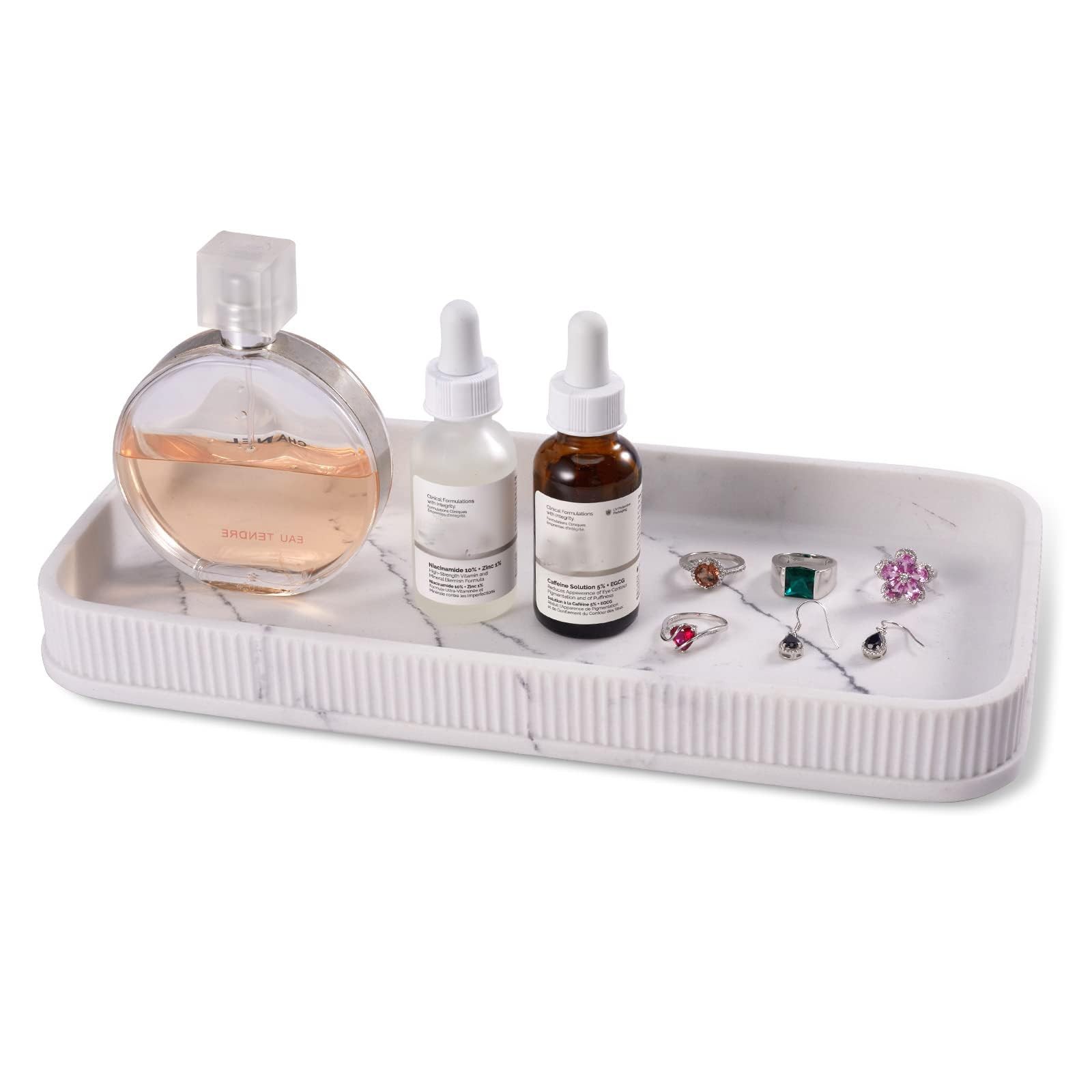 Bathroom Counter Tray Matte Vanity Tray Decor Perfume Trays Dresser Holder fo...