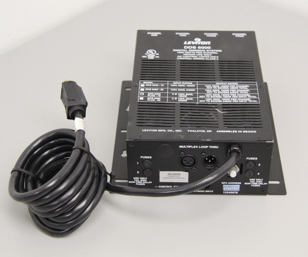 Leviton DDS 6000 4 Channel 5 Pin Digital Dimmer 406 N6000-D15 With DMX
