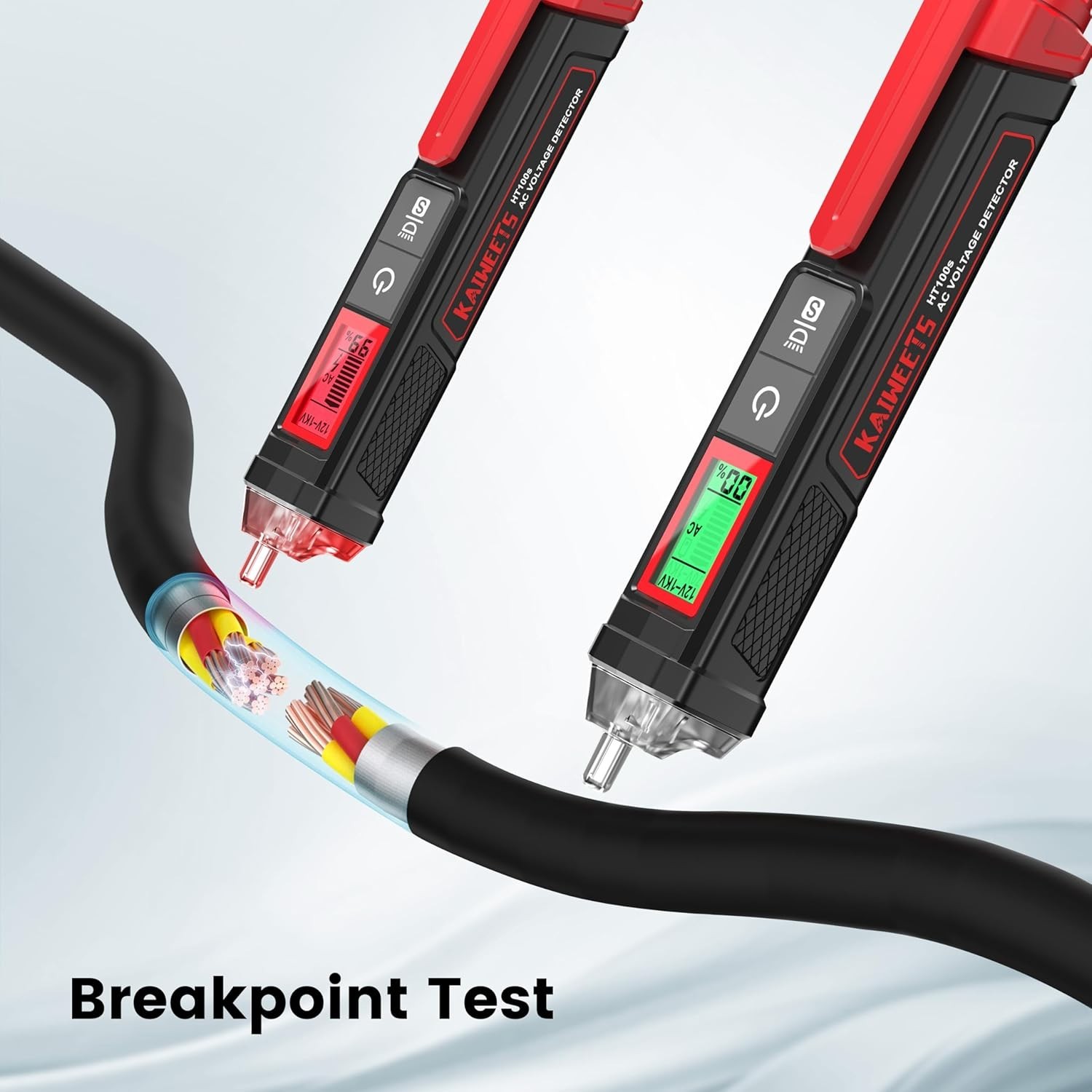 Portable Voltage Tester with Automatic Sensitivity & High Voltage Alerts