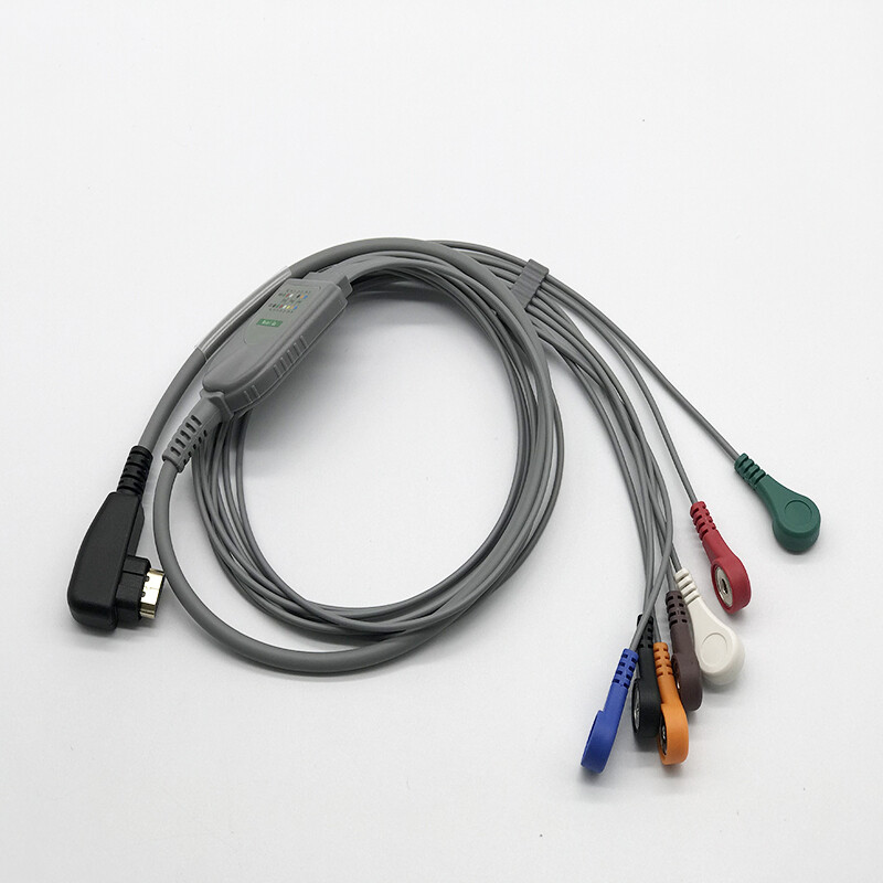 7 Leads Holter ECG Cable Leadwires,Snap AHA,Compatible DMS300-4A 24H Recorder