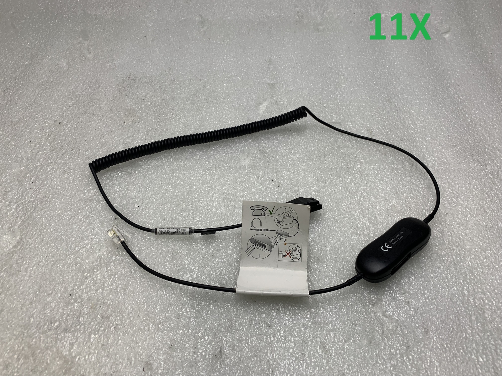 Lot of 11 New Jabra QD GN1200 88011-99 Coiled Smart Cords For Jabra Headsets
