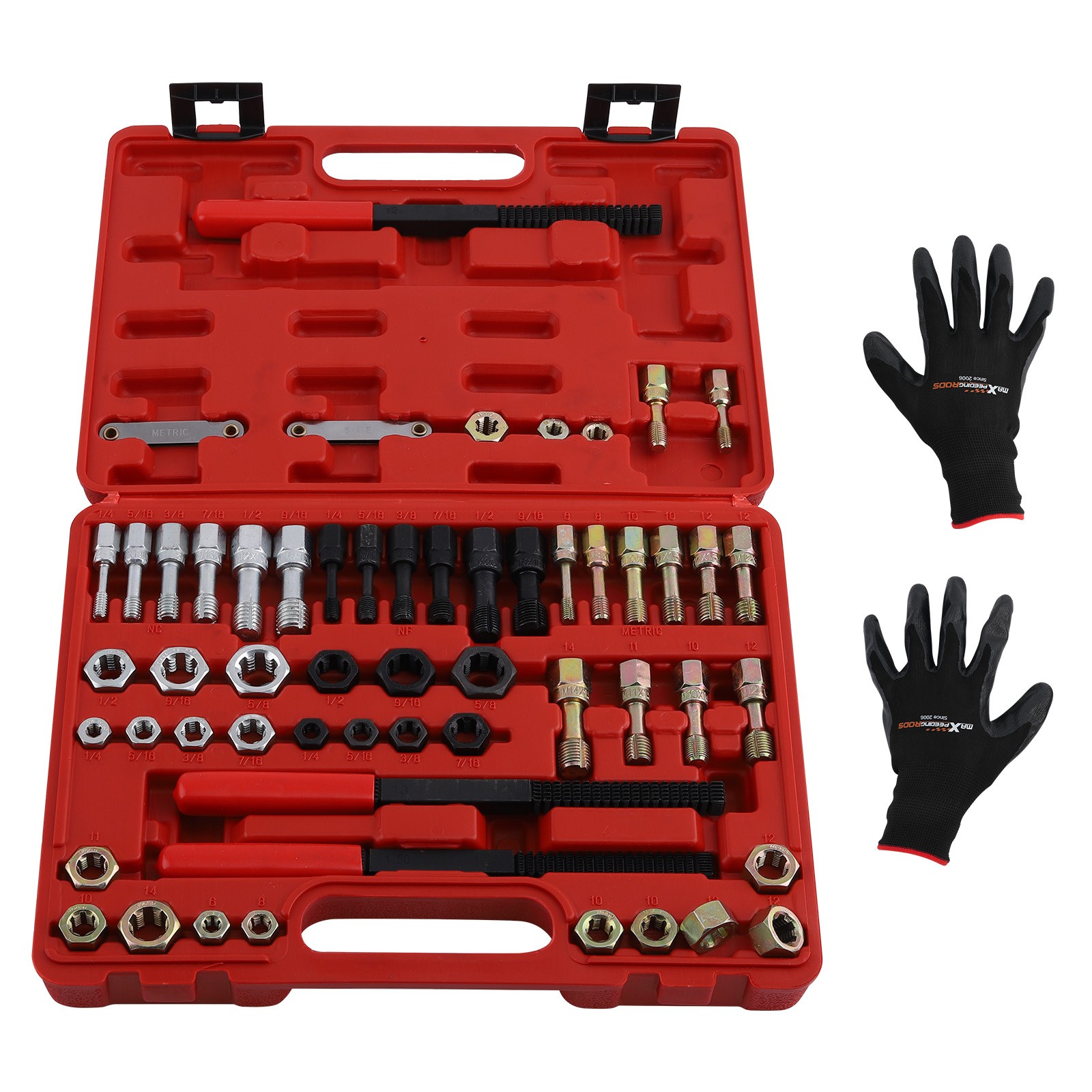 56x Thread Restorer Kit UNC UNF & MetricThread Chaser Set W/Thread Pitch Gauge