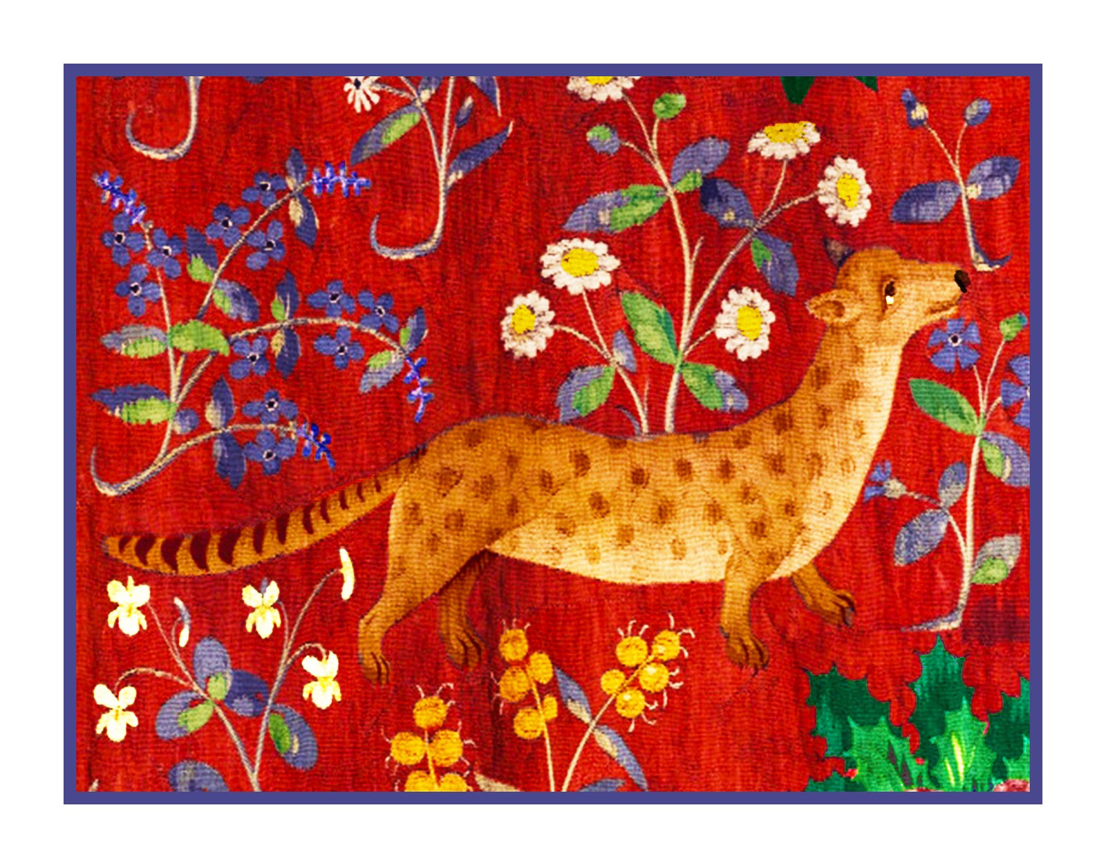 Medieval Lady and Unicorn Fox Detail from Tapestry Counted Cross Stitch Pattern