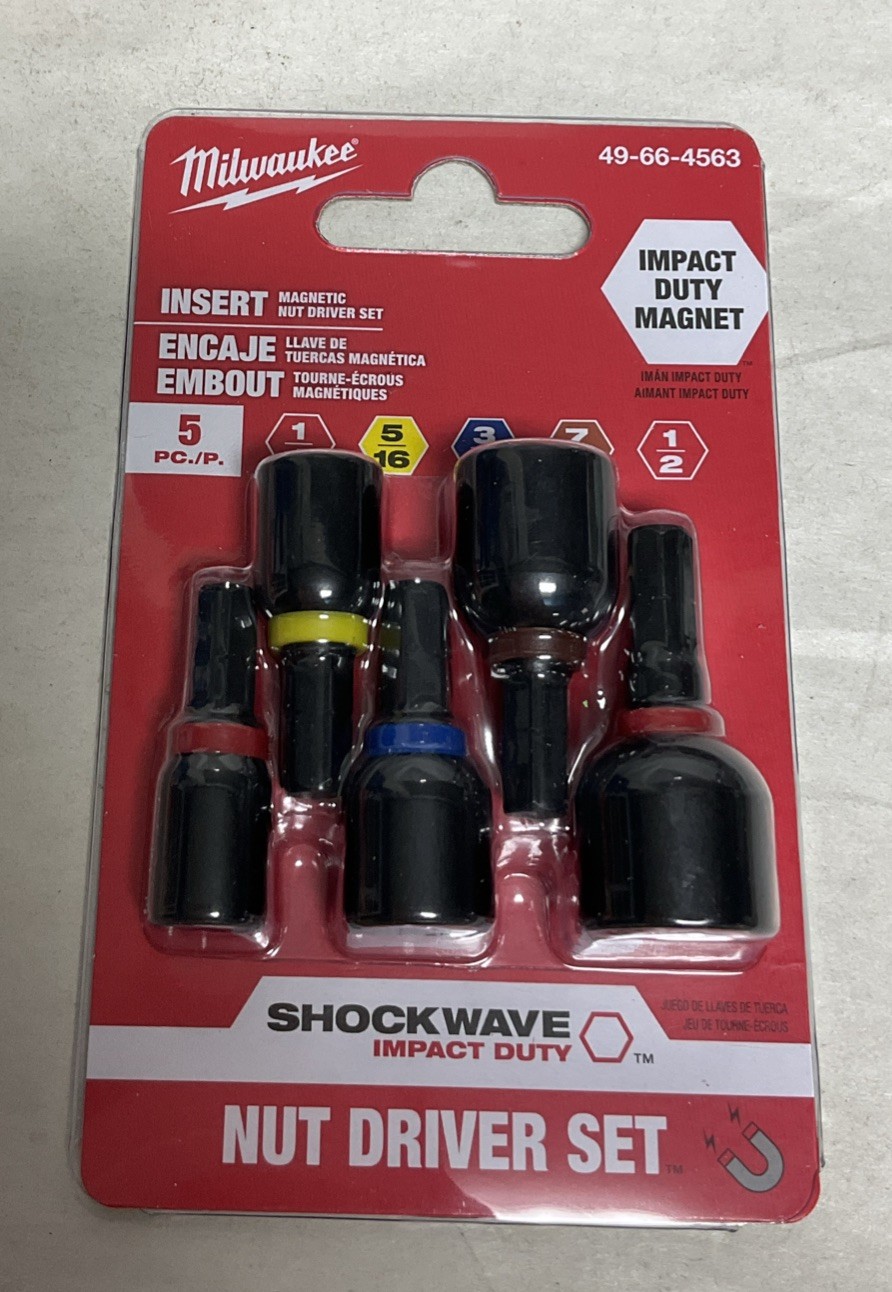 Milwaukee Tool SHOCKWAVE Insert Magnetic Nut Driver Set 5 Piece