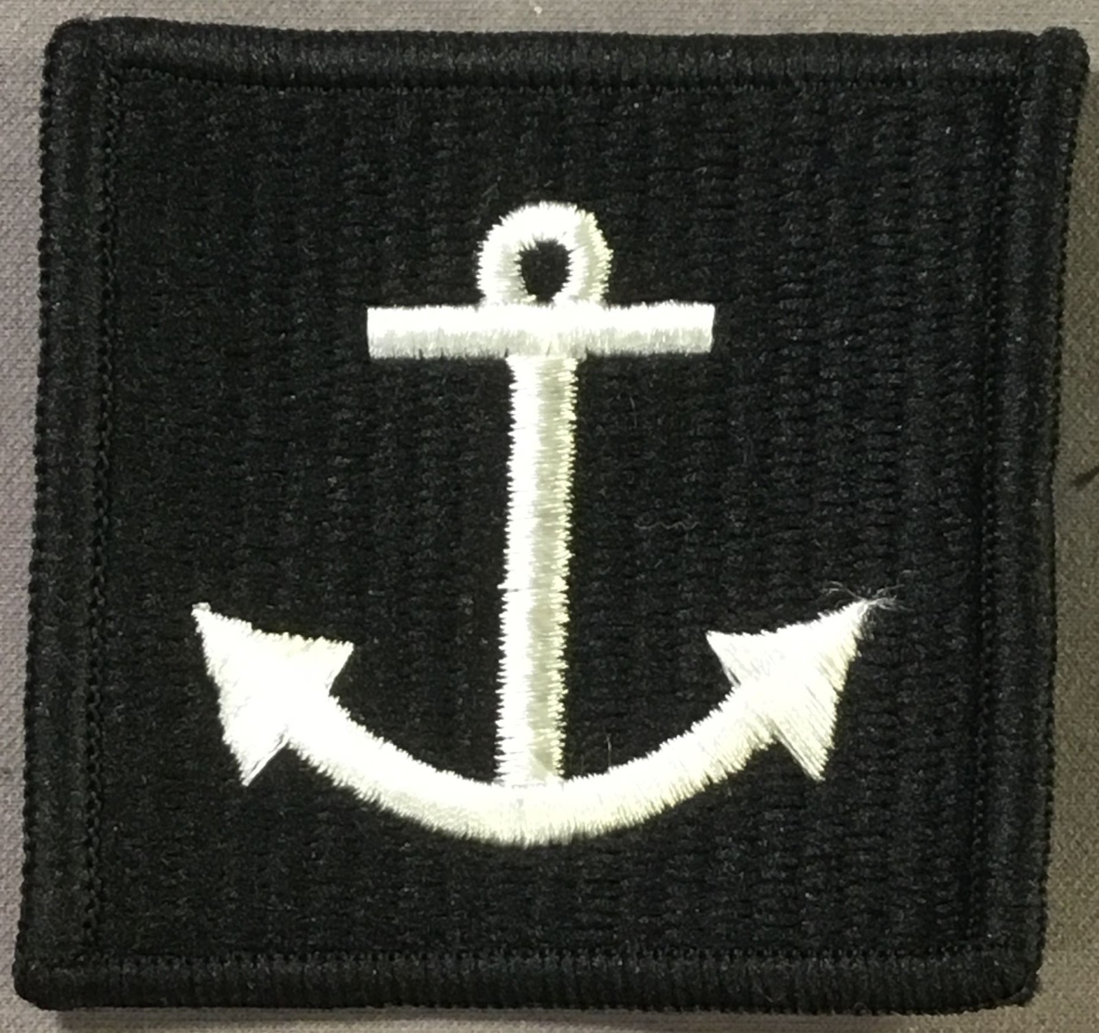 USN Navy Anchor White on Black licensed patch