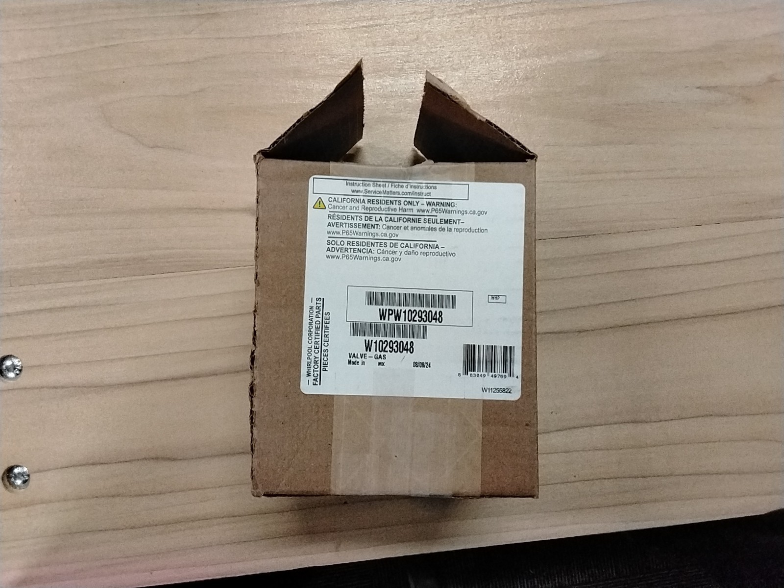 OEM Whirlpool W10293048 Gas Valve for Range