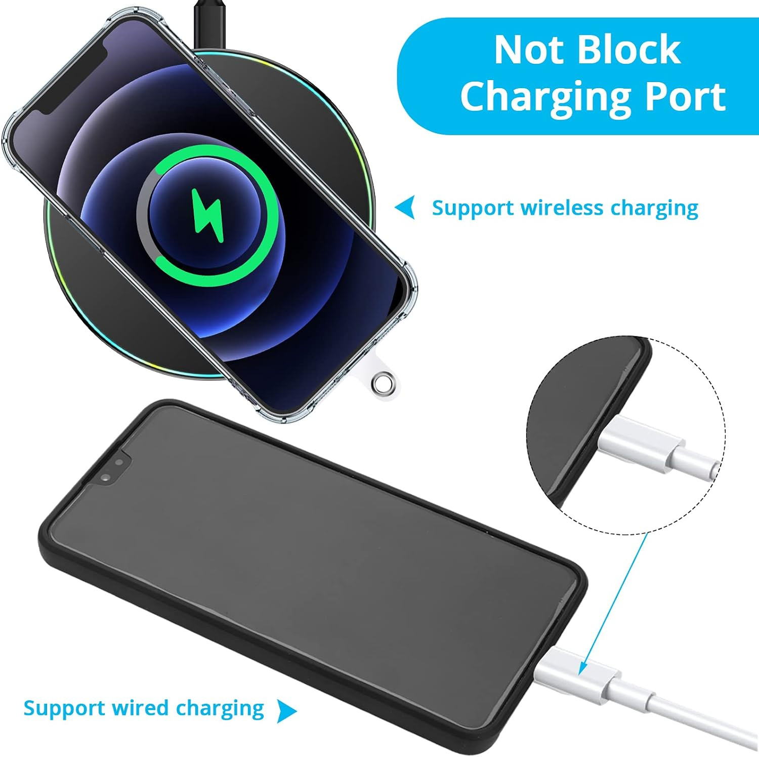 Hand Wrist Strap Lanyard with Tether Patch, 6 Pcs Adjustable Nylon Wrist Straps