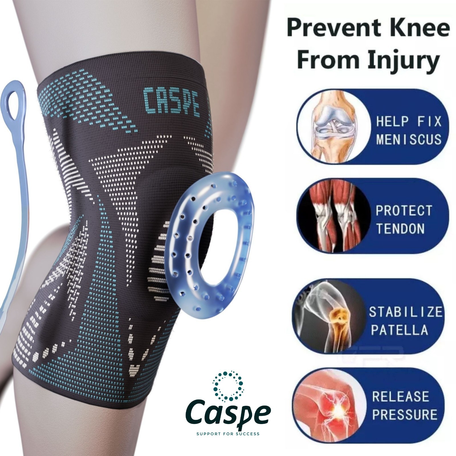 Knee Brace Compression Sleeve Support Joint Pain Arthritis Relief For Sport Gym