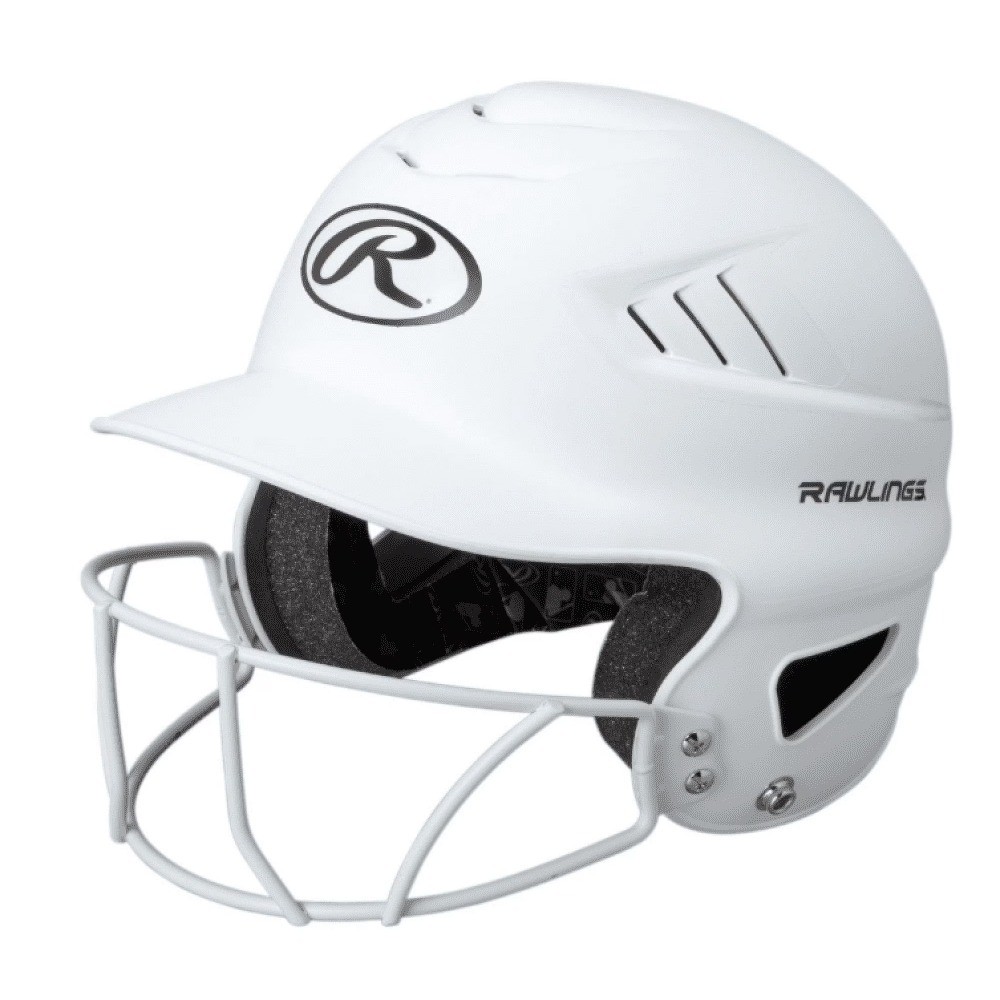 Fastpitch Softball Helmet with Full Face Guard, Matte White Finish