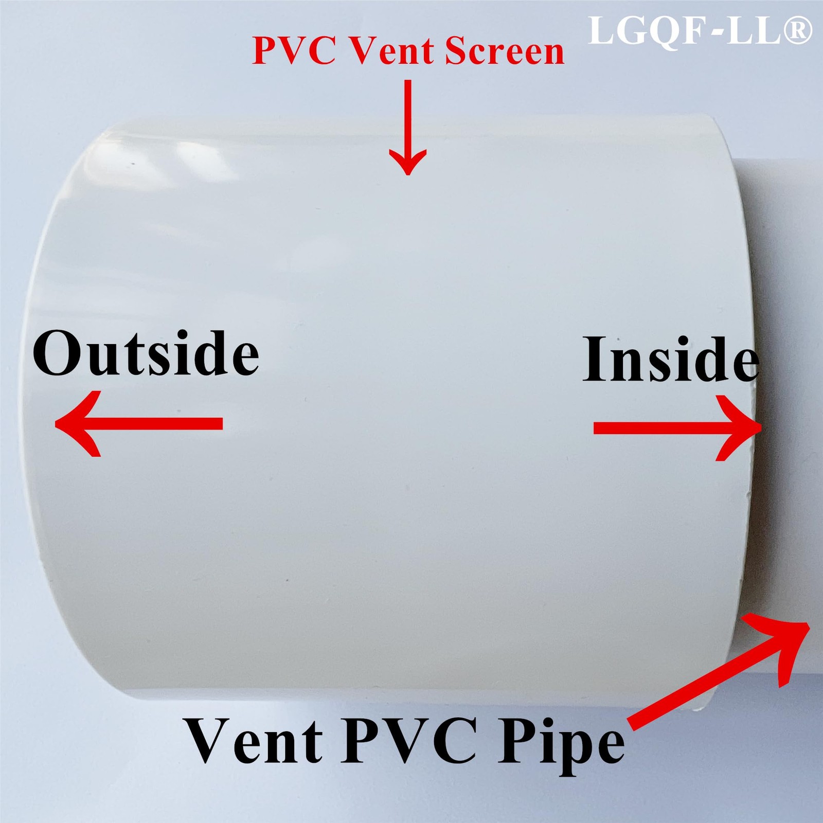 2" PVC Vent Cap with Stainless Fits Standard Pipe, 0 Degrees
