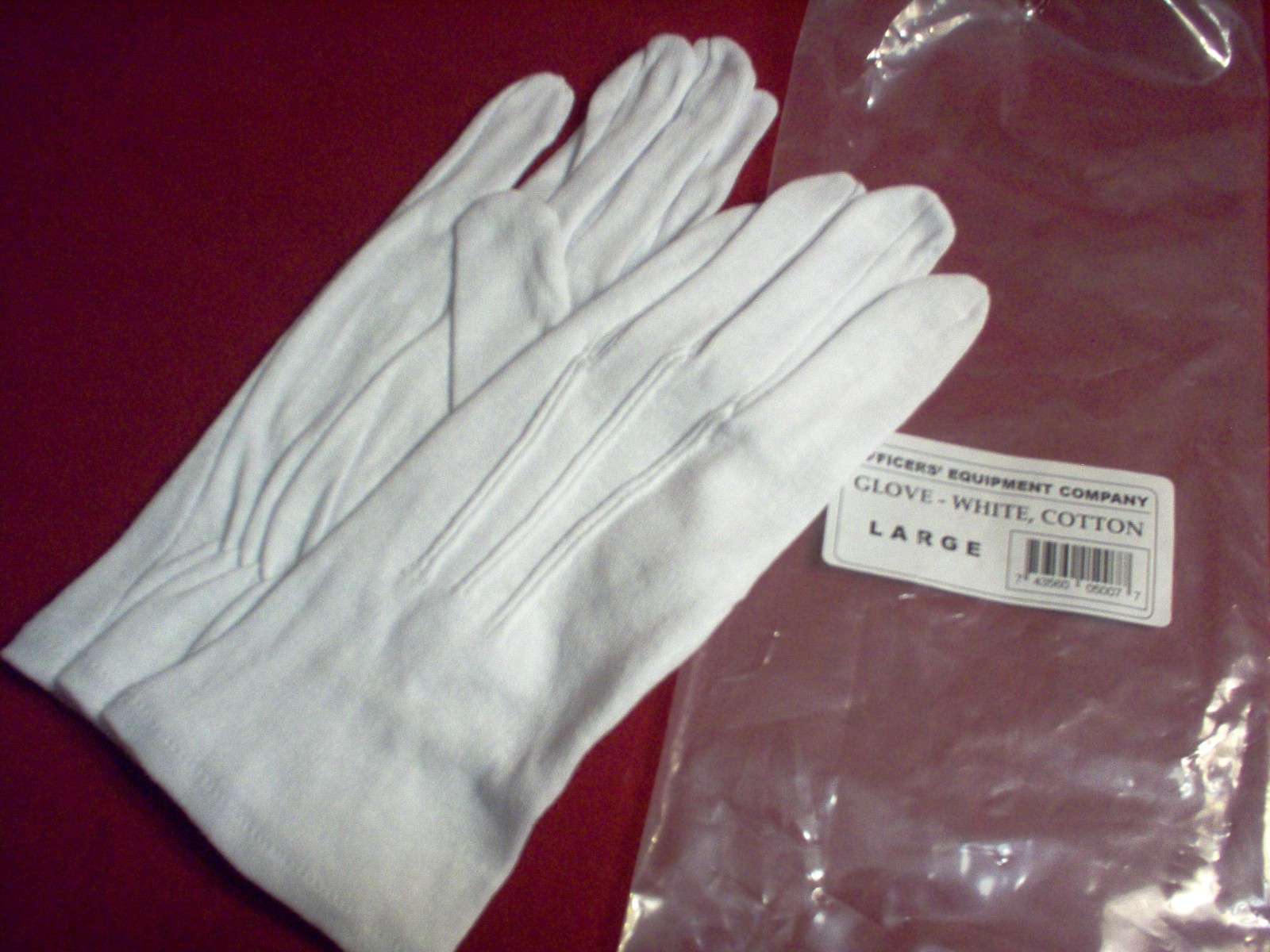 US Marine Corps White cotton Dress gloves Dress  Blue uniform Size Large