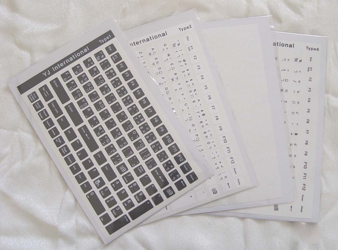 Thai Keyboard Sticker - Black / White / Transparent 108 keys high quality