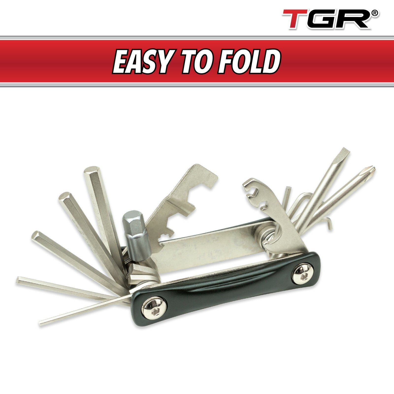 TGR 19 in 1 Folding Multi-Function Bicycle Bike Tool - Heavy Duty, Compact