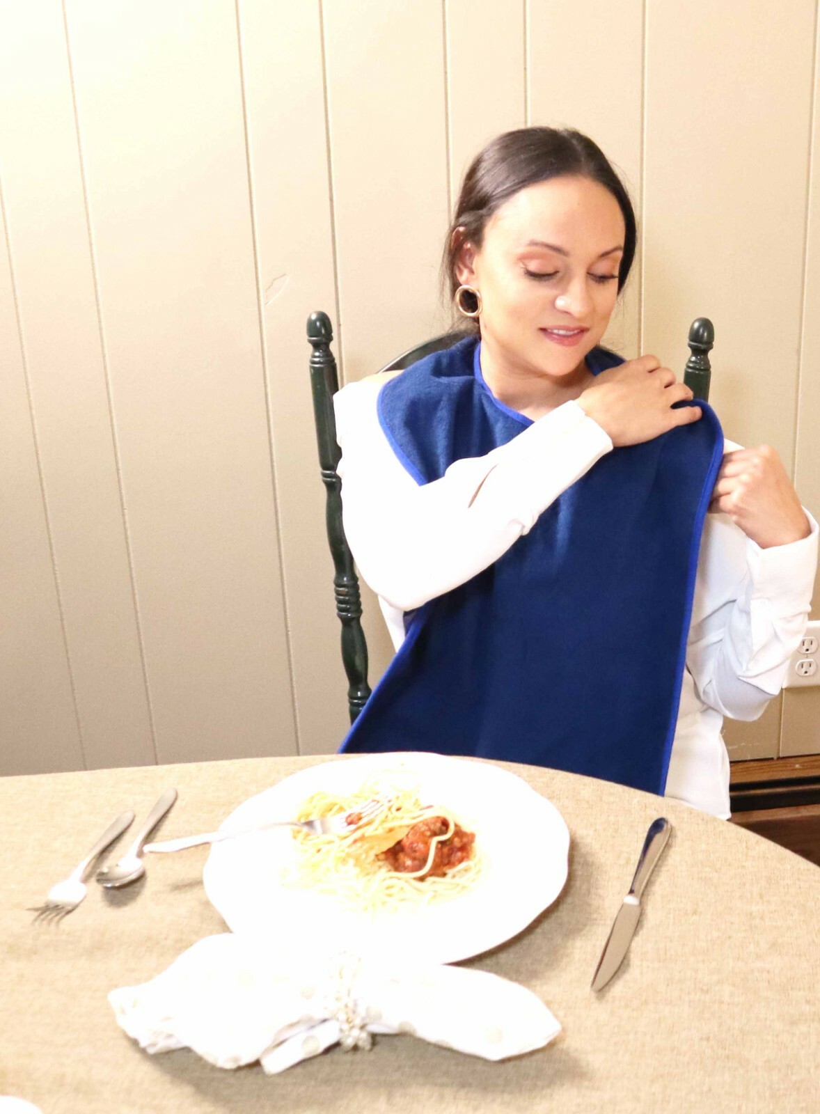 2 Pack Adult Bibs Premium Large Reuseable Waterproof 17.5" x 36" Blue Ships Free