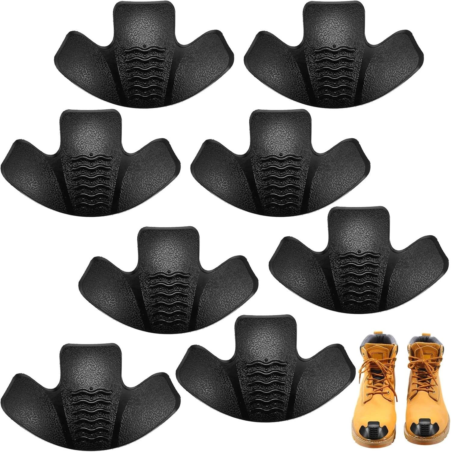 8 Pcs Toe Guards for Boots Toe Protectors Work Foot Rubber Shoes Covers for Repa