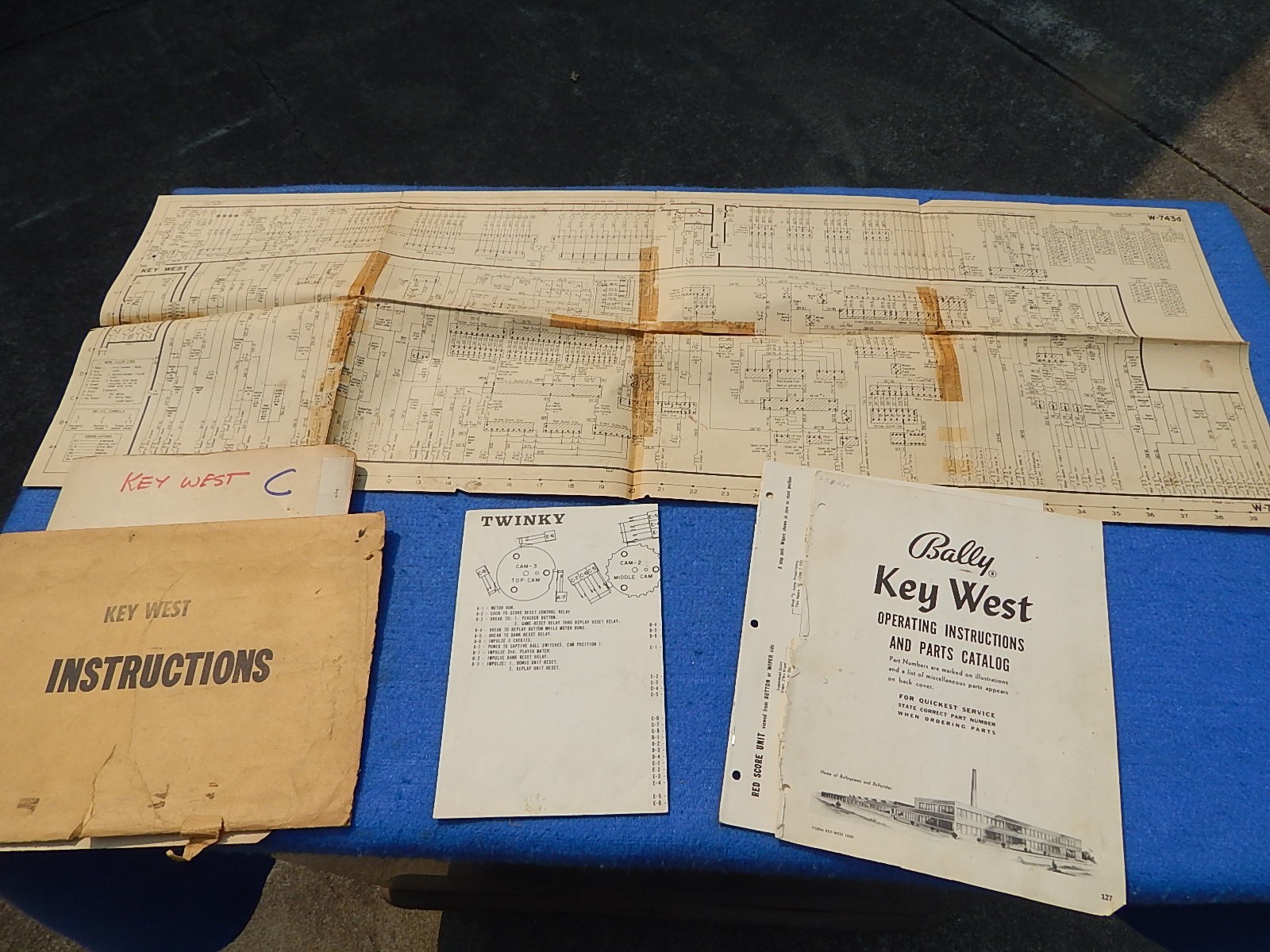 1956 Bally KEY WEST Bingo Operating Instructions Manual & Service Schematic