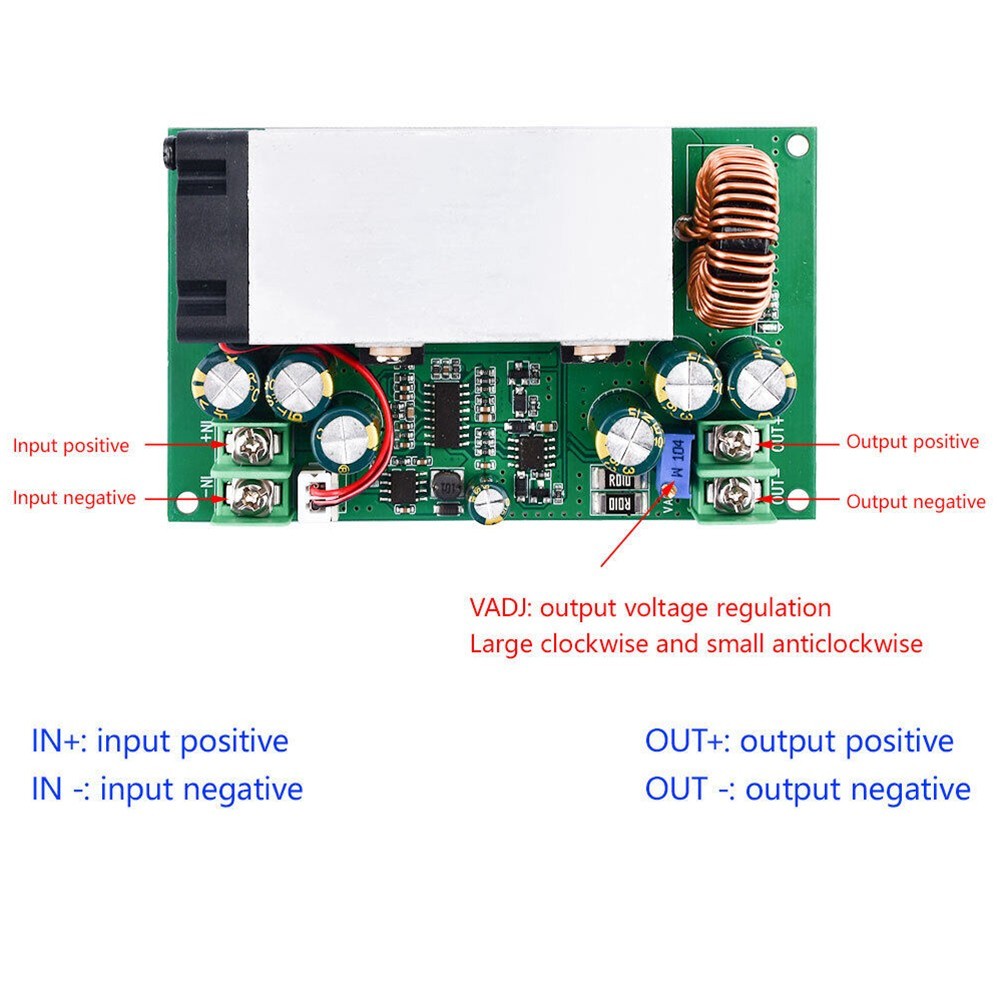 Adjustable DC DC Converter Module Output 25 60V Input 12V~75V 600W 25A