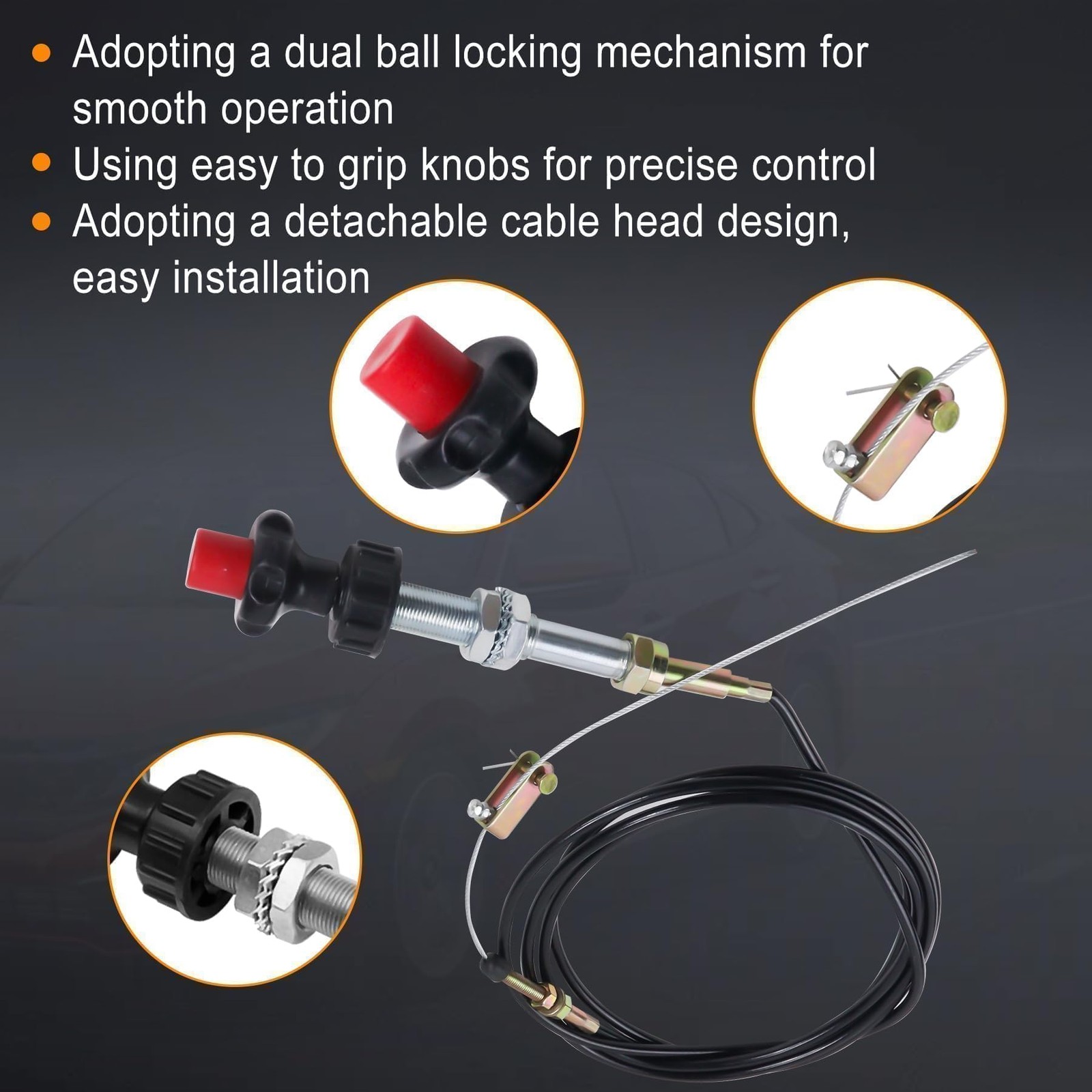 VCGTX10 10 Ft Heavy Duty Vernier Locking Throttle Cable PTO Dump Application