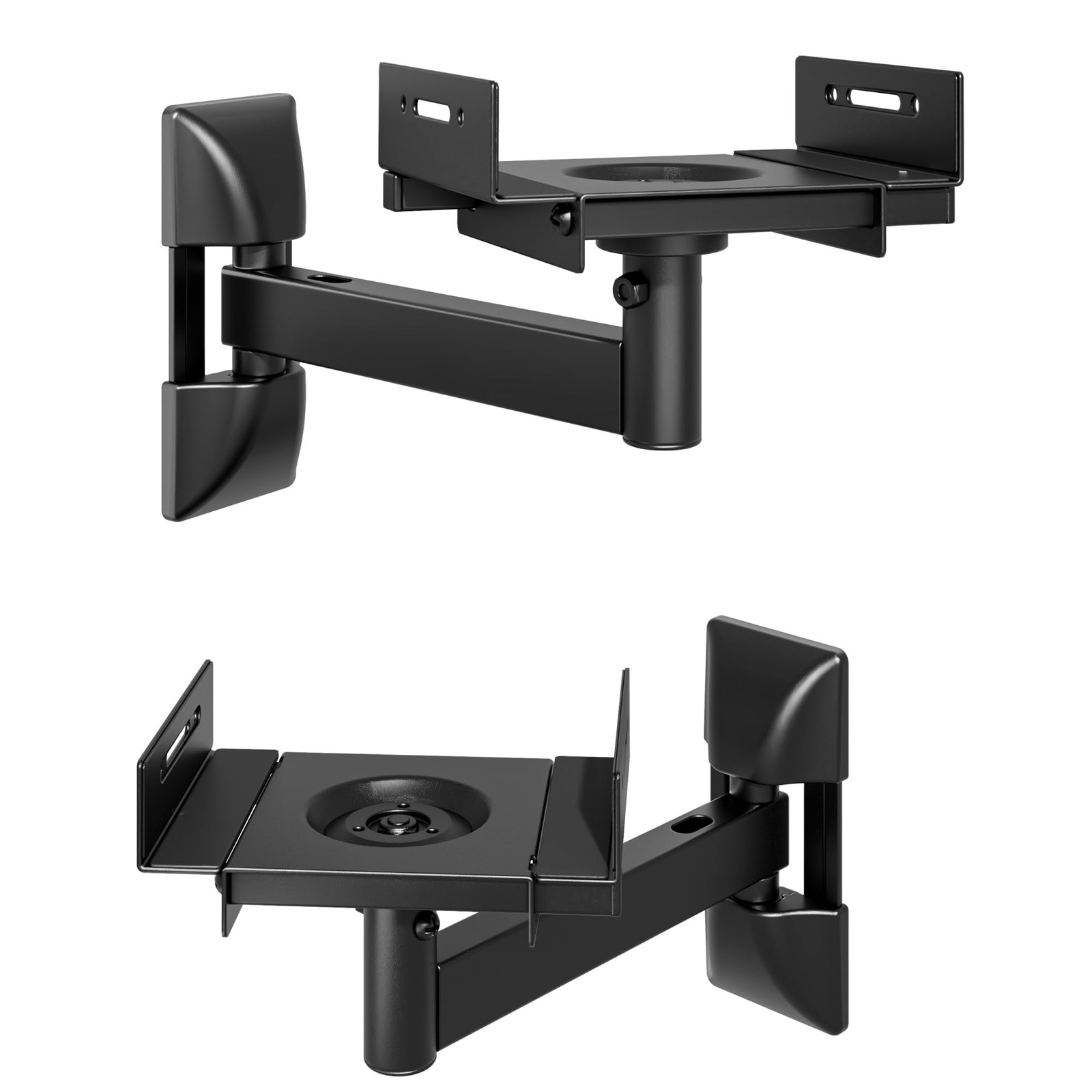 Pair Adjustable Speaker Wall Mounts 55 lbs Bookshelf Fits 5.111.2 Inch Black