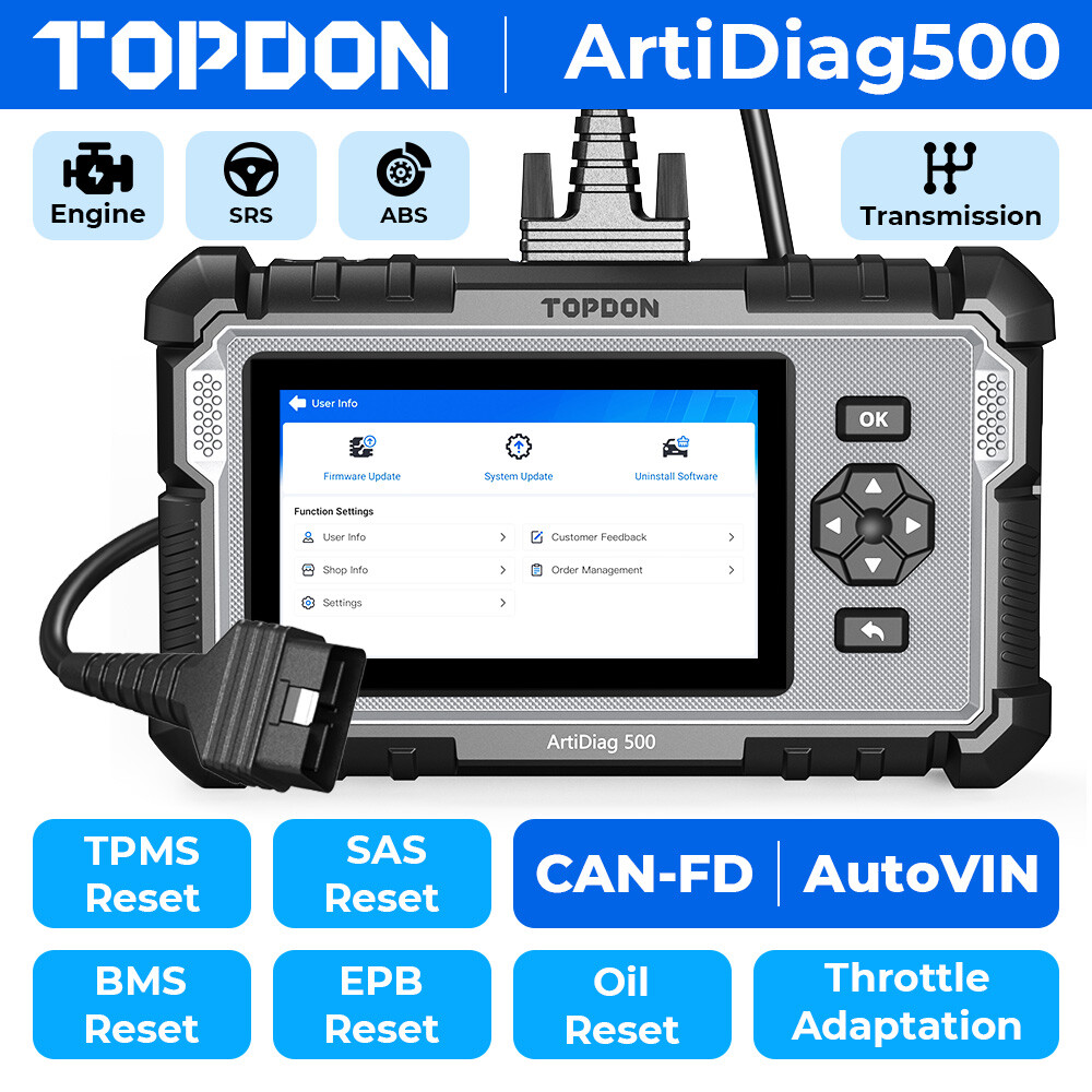 TOPDON AD500 OBD2 Scanner Car Diagnostic Scan Tool Code Reader Engine SRS ABS