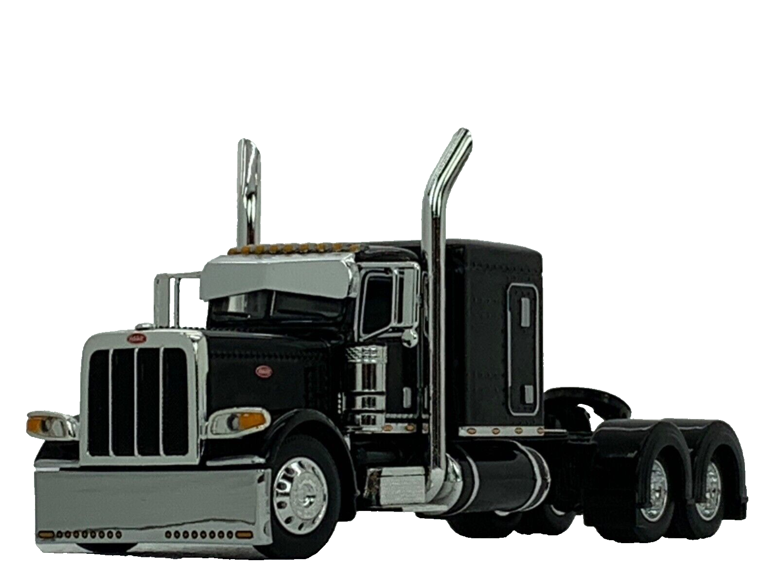 1/64 DCP BLACK PETERBILT 389 W/ 63" FLAT TOP SLEEPER