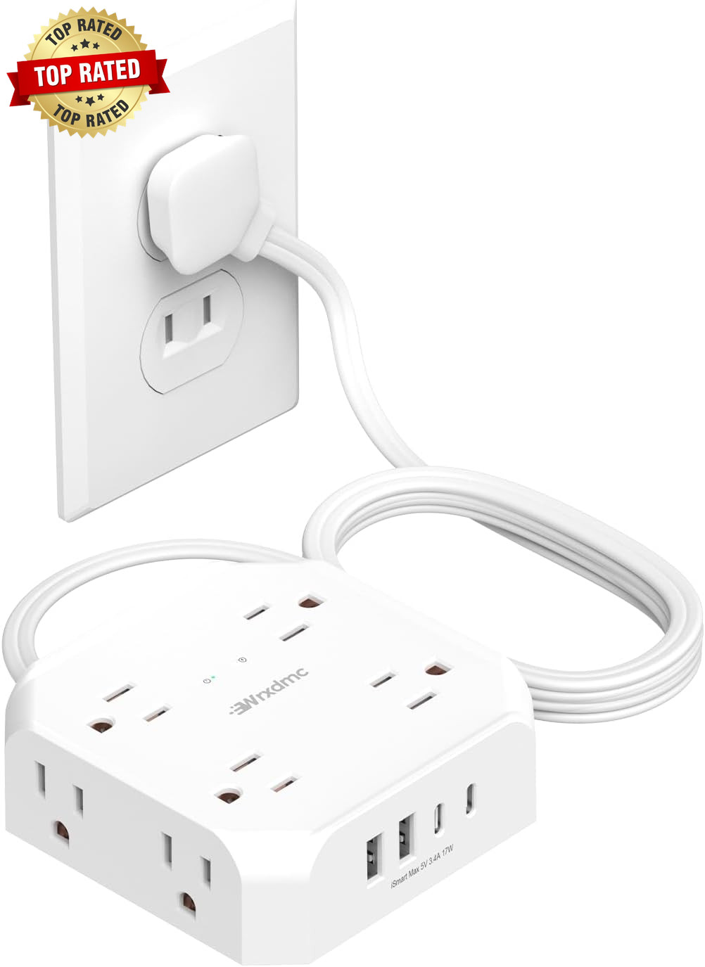 2 Prong Power Strip  2 Prong to 3 Prong Outlet Adapter 1400J Two Prong Surge Pro