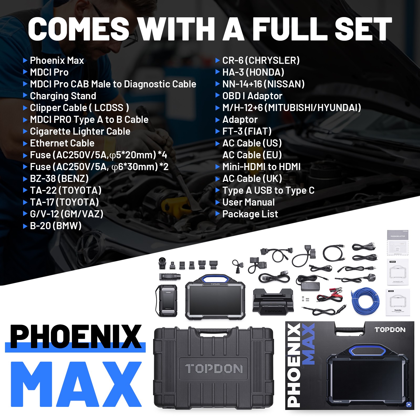 TOPDON Phoenix Max & 4-Ch Oscilloscope Scope Kit ECU Programming 13.3" Scan Tool