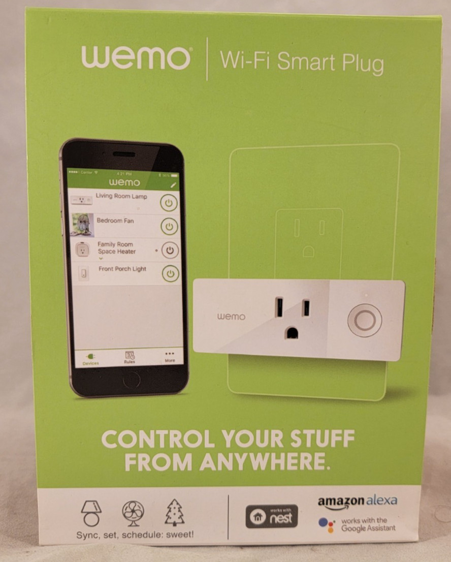 WeMo Mini Wi-Fi Smart Plug - White (F7C063) - Open Box