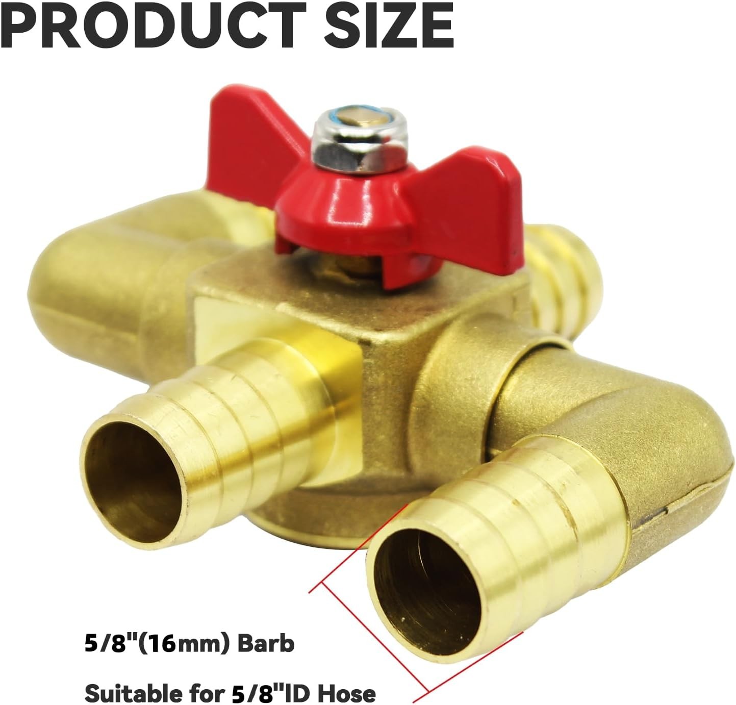 Solid Brass 5/8 Inch Heater Control Valve, 4-way Automobile Heating Water Valve,