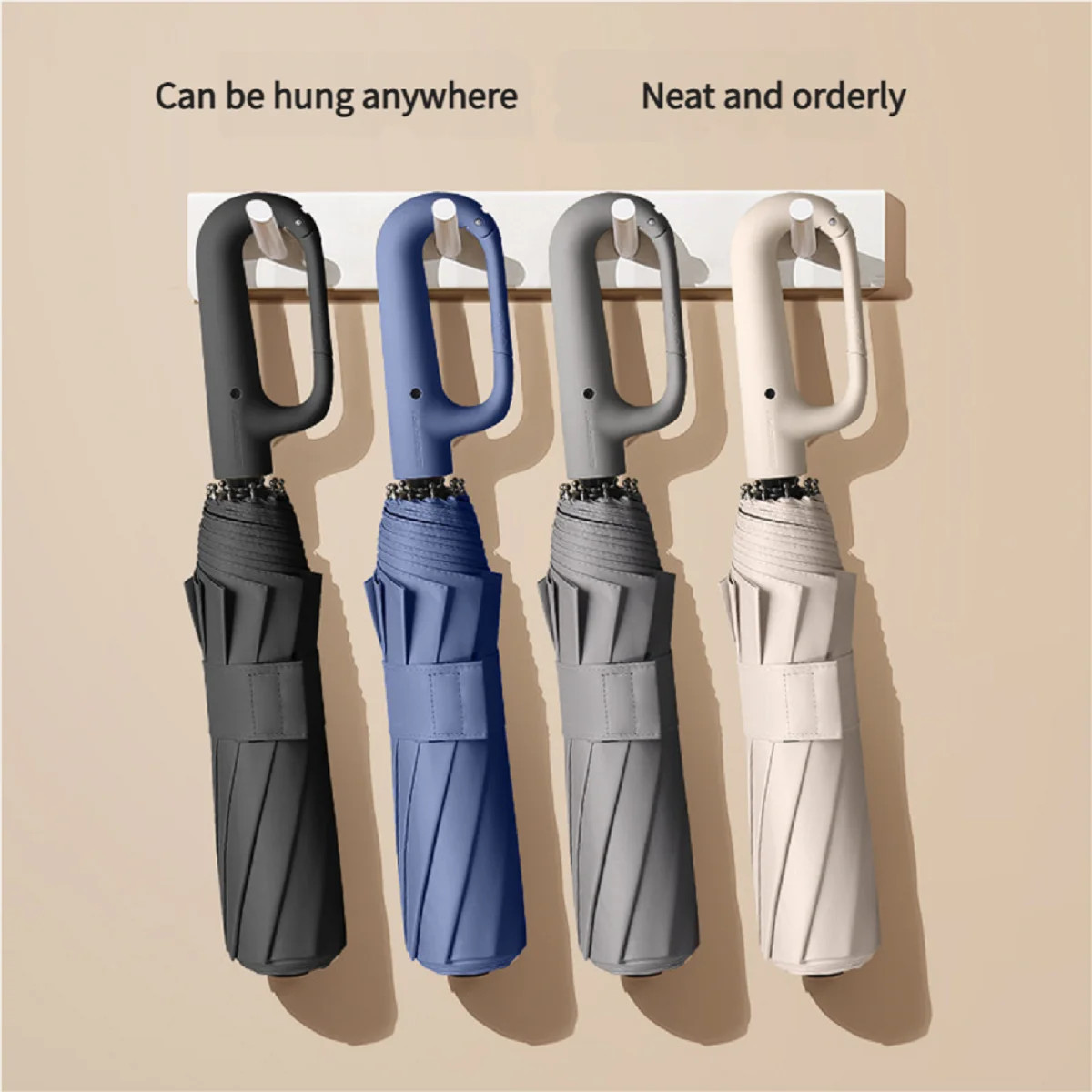 Large Automatic Umbrella with Ring Buckle Thick Durable Unisex Portable UV Prote