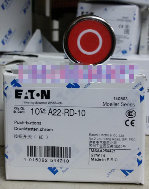 10PCS New Eaton Moeller A22-RD-10 Pushbutton Switches Red Brand