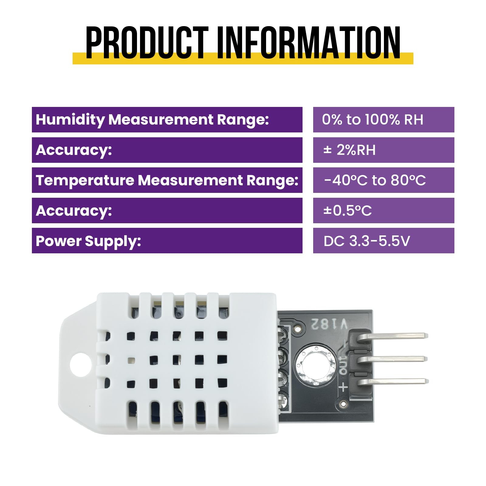 4Pcs DHT22/AM2302 Digital Temperature Humidity Sensor Module with Cable Temp ...