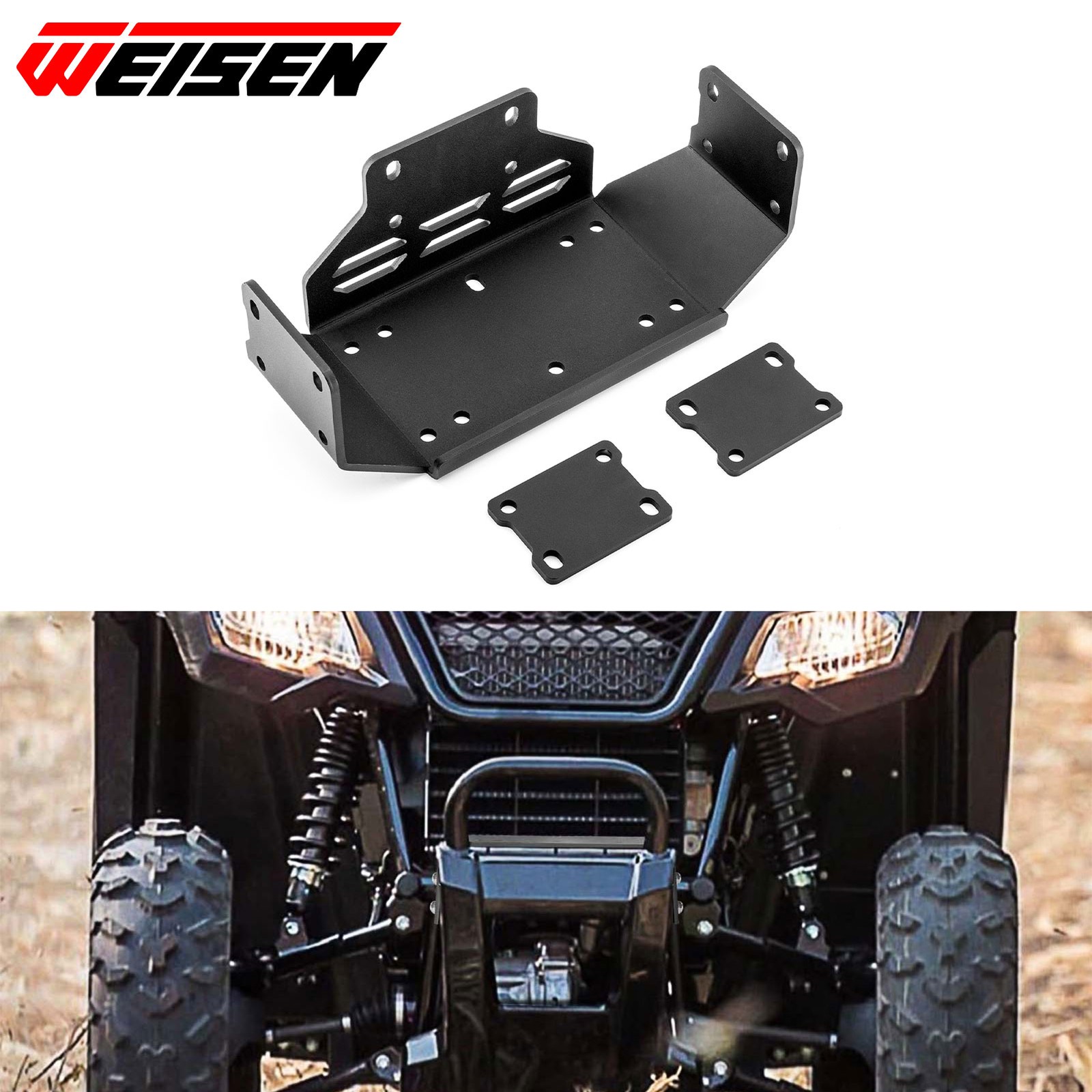 UTV Front Winch Mount Kit，No drilling Fit HONDA PIONEER 520 2021-2023，2025-2026