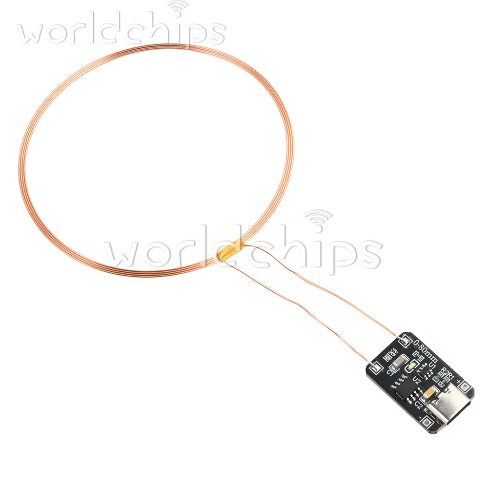 0~80mm Induction Wireless Power Supply Transmitter Coil Module + 5PCS Led Lamp