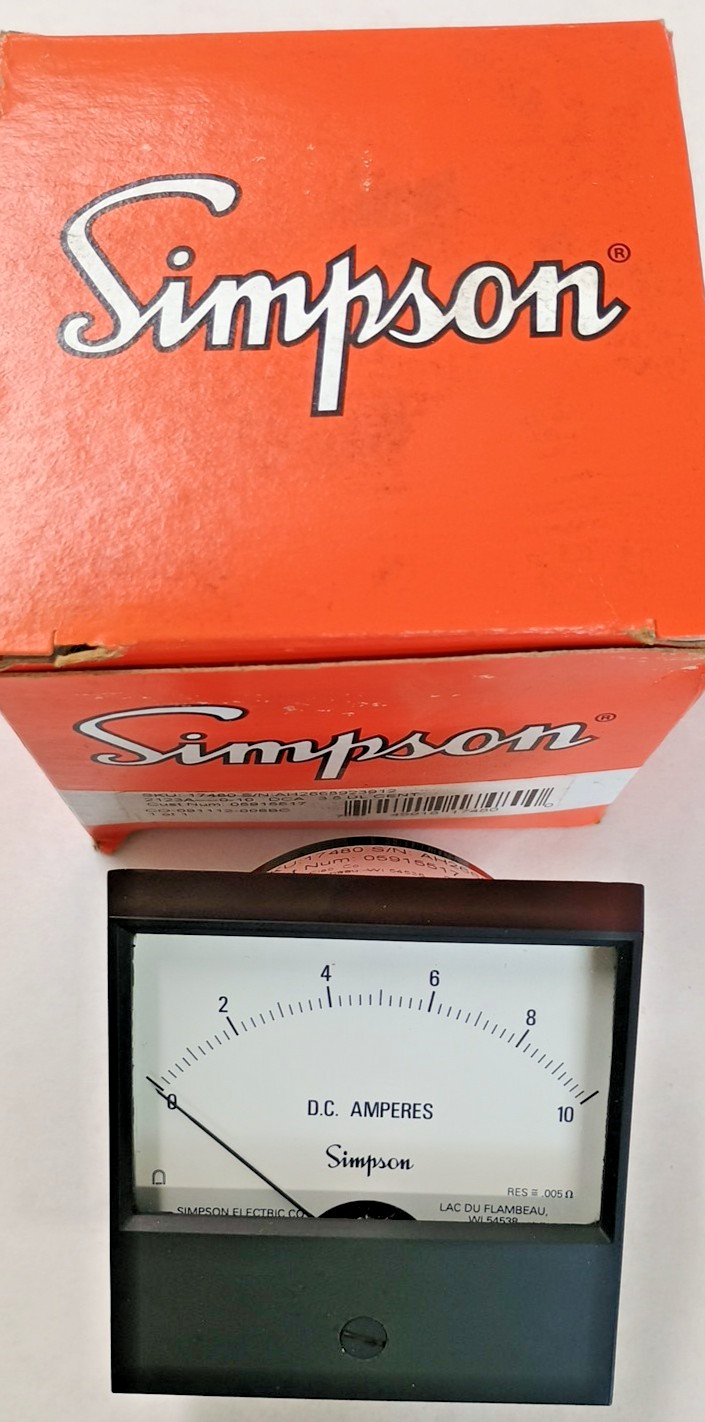 Simpson 17480 Panel Meter 0-10 DCA 3.5 UL Cent