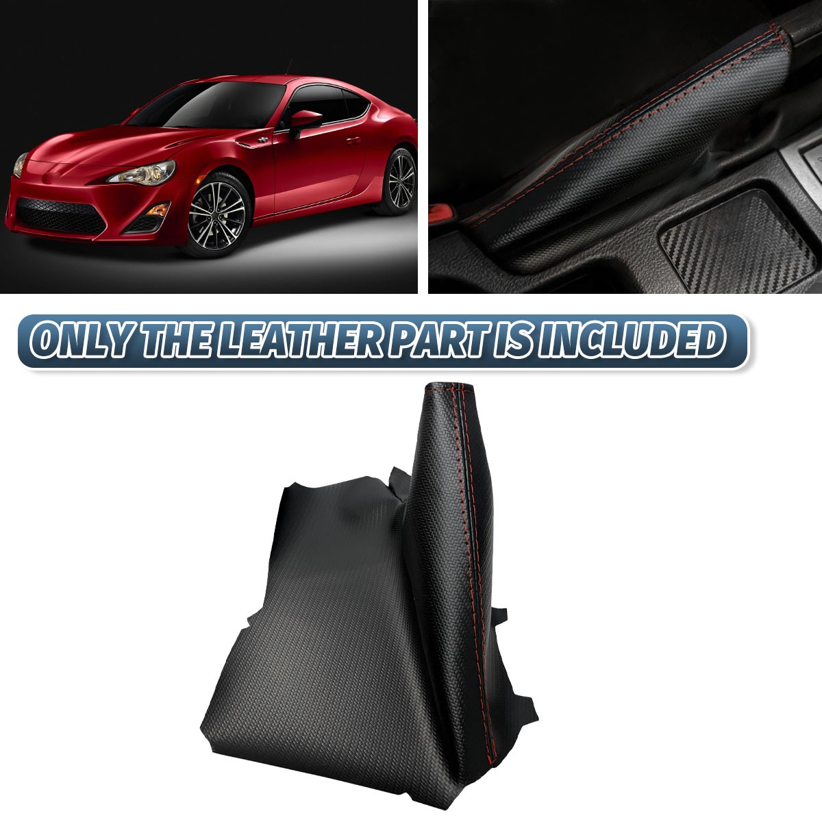 Red Stitch Carbon Fiber Ebrake Boot For Subaru BRZ For Scion frs For Toyota GT86