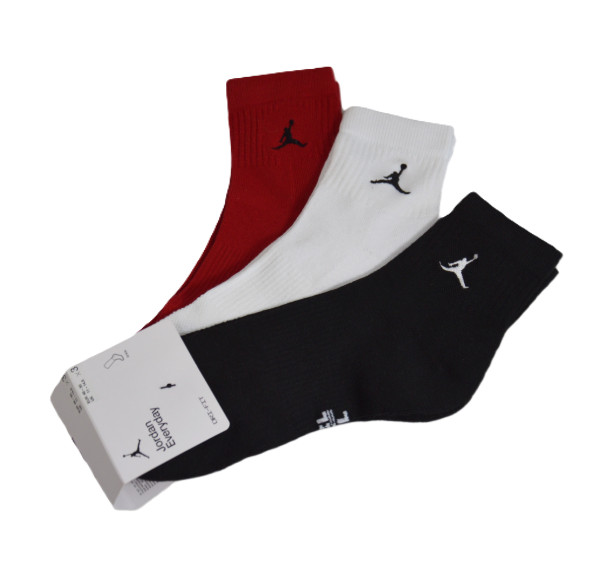 Nike Men's Air Jordan Everyday Ankle Socks 3-Pairs Black/White/Red DX9655-902 j