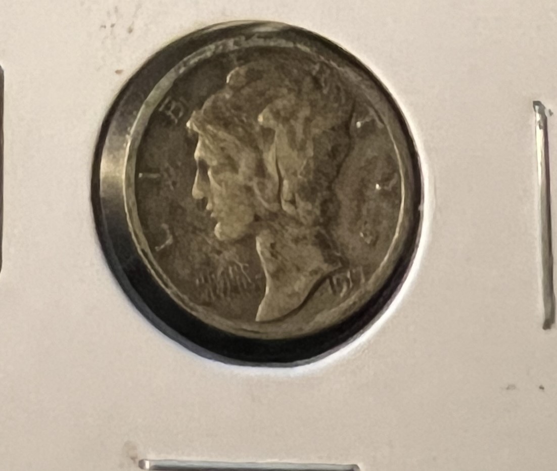 1917-S MERCURY  SILVER DIME GRADES XF  ACTUAL COIN #10614
