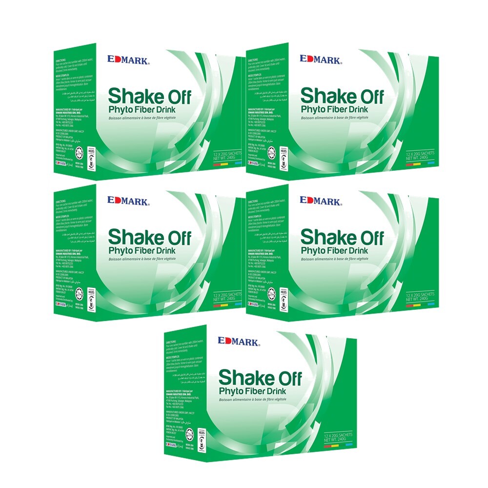 5x Edmark Shake Off Phyto Fiber Pandan Slimming Weight Loss Body Detox Toxin