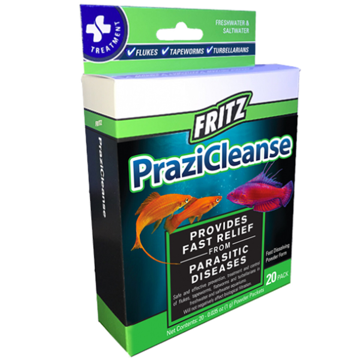 Fritz PraziCleanse 20 Pack Fast Relief from Parasitic Fish Diseases & Infections