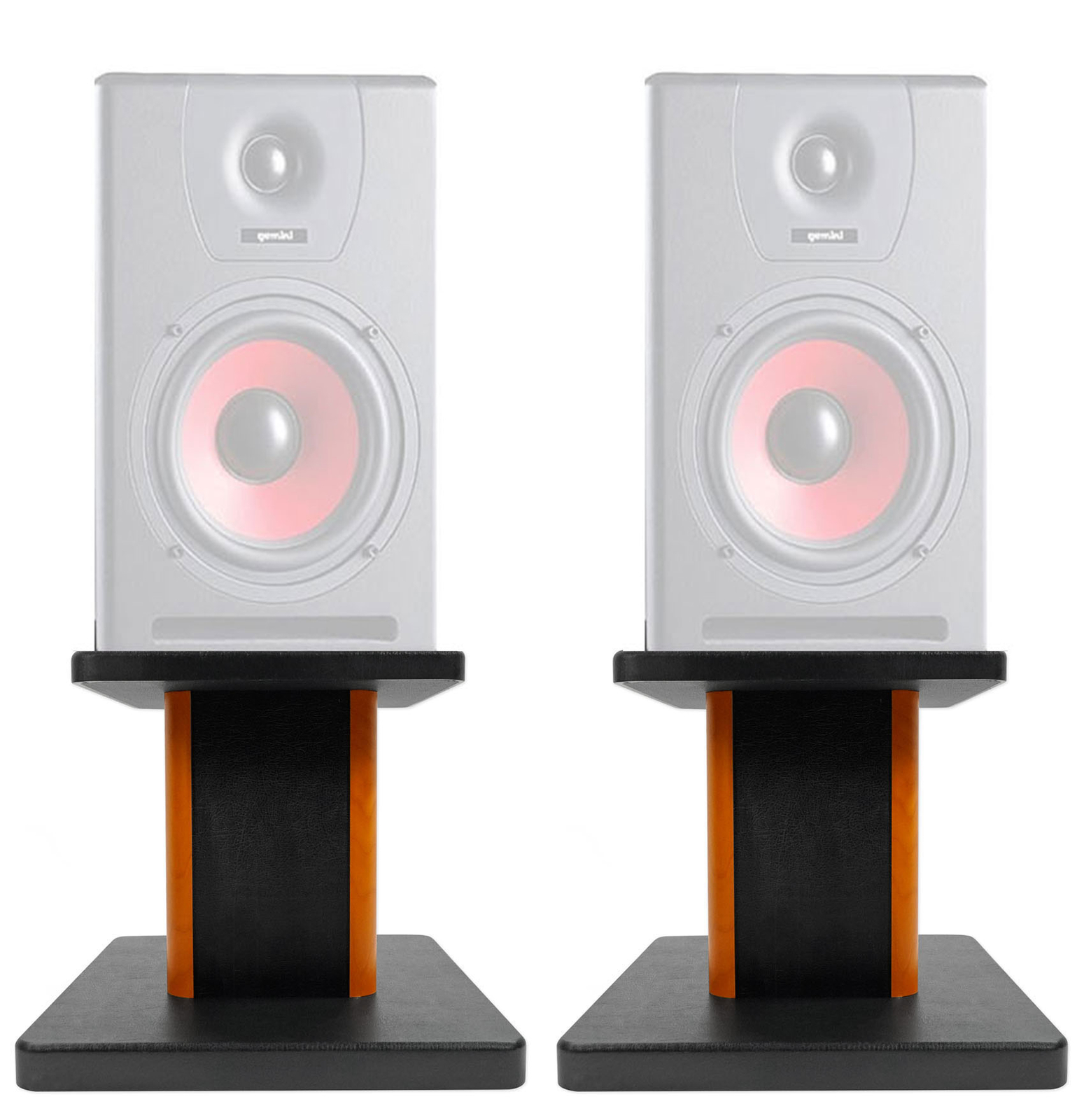 Rockville 8” Wood Studio Monitor Speaker Stands For Gemini SR-5 Monitors